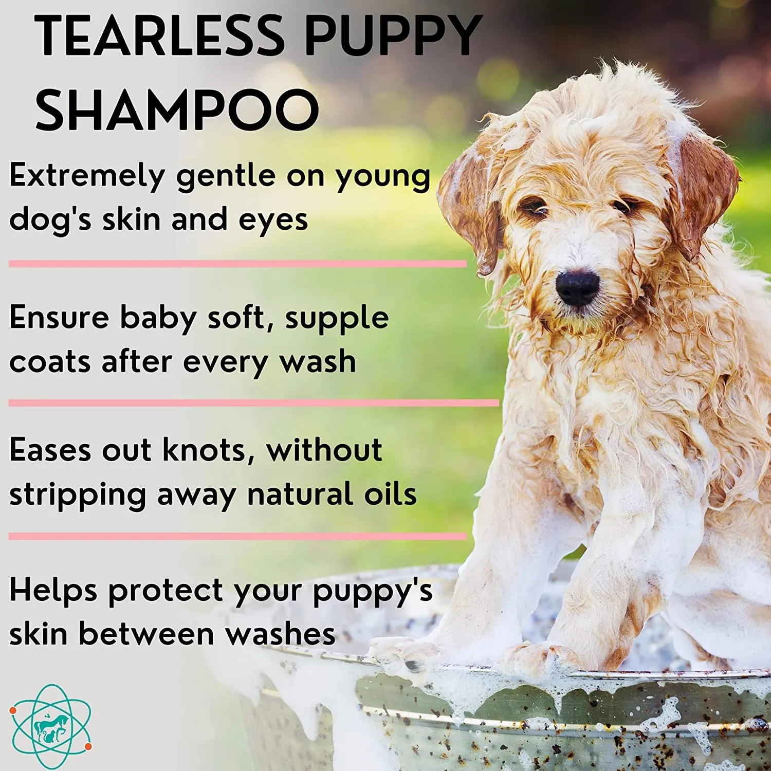 16 Fl Oz Tearless Puppy Shampoo and Conditioner