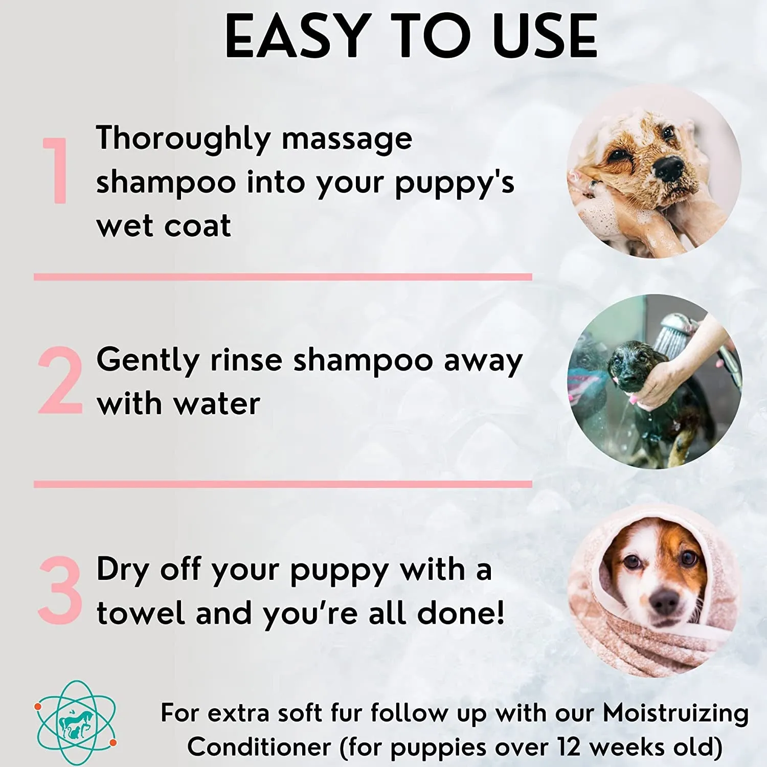 16 Fl Oz Tearless Puppy Shampoo and Conditioner