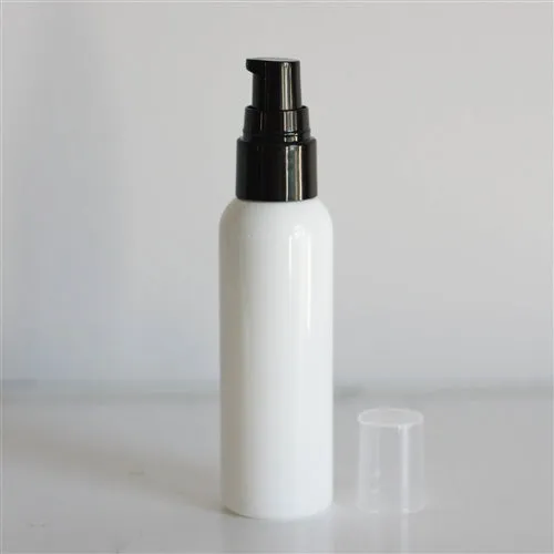 2 oz White PET Bullet Bottle with 20-410 Black Treatment Pump