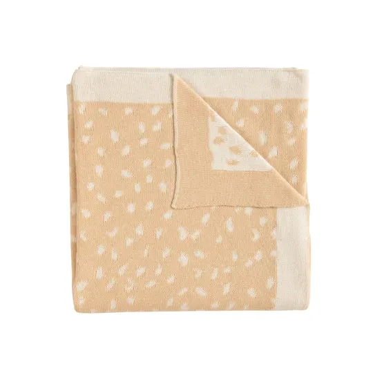 All 4 Ella Reversible Blanket - Beige Dots