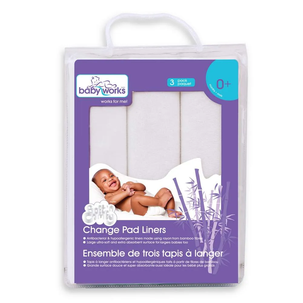 Baby Works Bamboo Change Pad Liners - 3 Pack