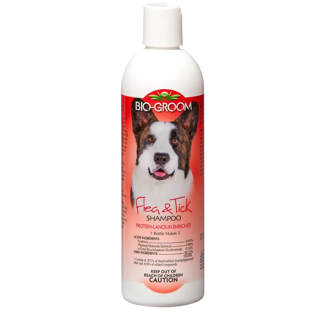 Bio-Groom Flea & Tick Shampoo Protein Lanolin Enriched Shampoo For Dogs And Cats 12oz