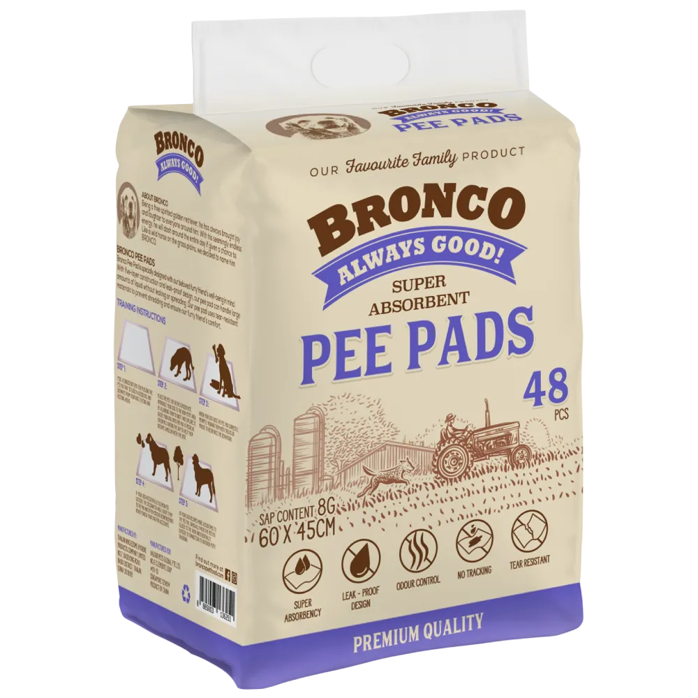 Bronco Super Absorbent Pee Pads 48pcs (60 x 45cm)