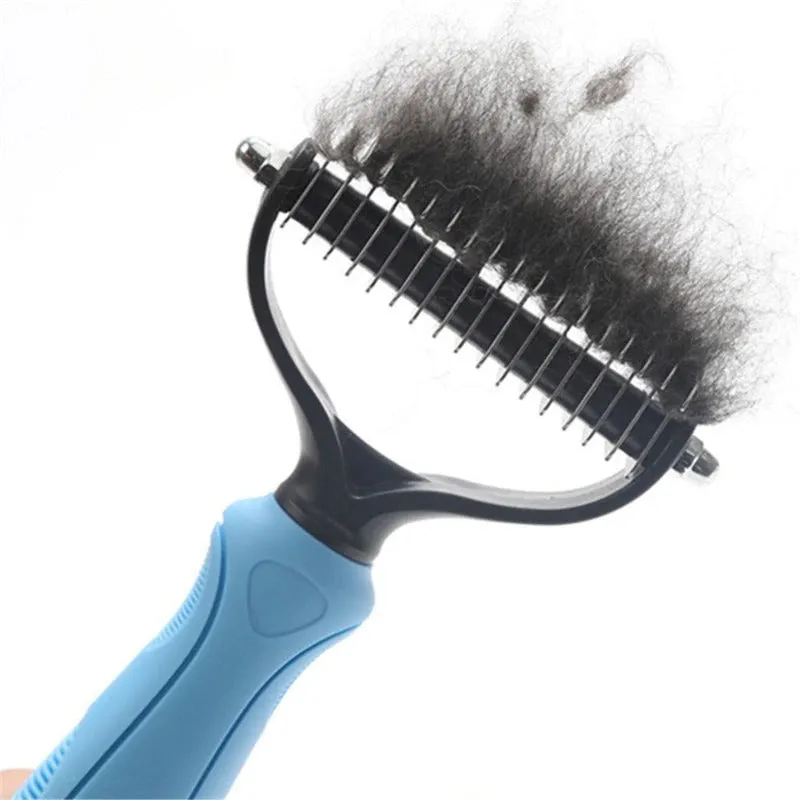 Cat Deshedding Brush - Grooming Dematting Tool For Long Hair Cats