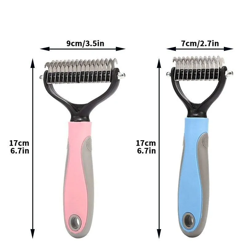 Cat Deshedding Brush - Grooming Dematting Tool For Long Hair Cats