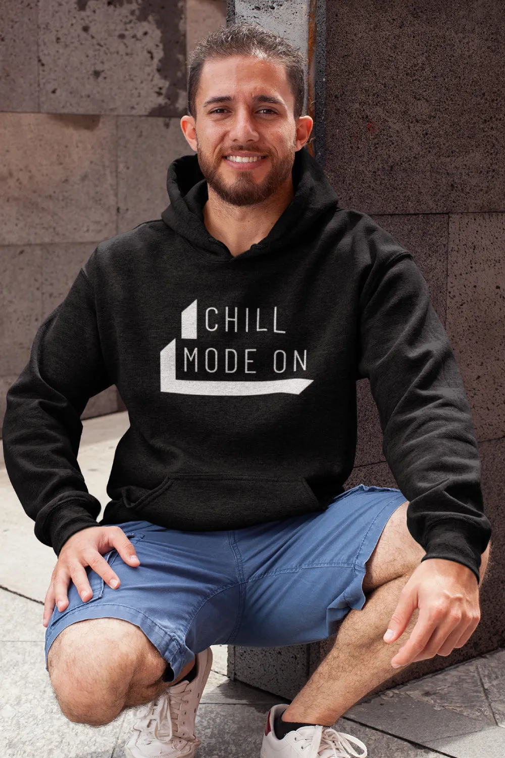 Chill Mode Premium Non Zipper Black Hoodie