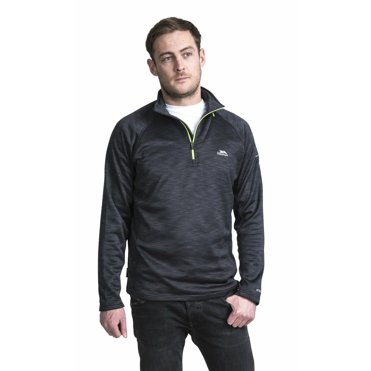 Collins Mens Half Zip Fleece Jumper in Black Marl