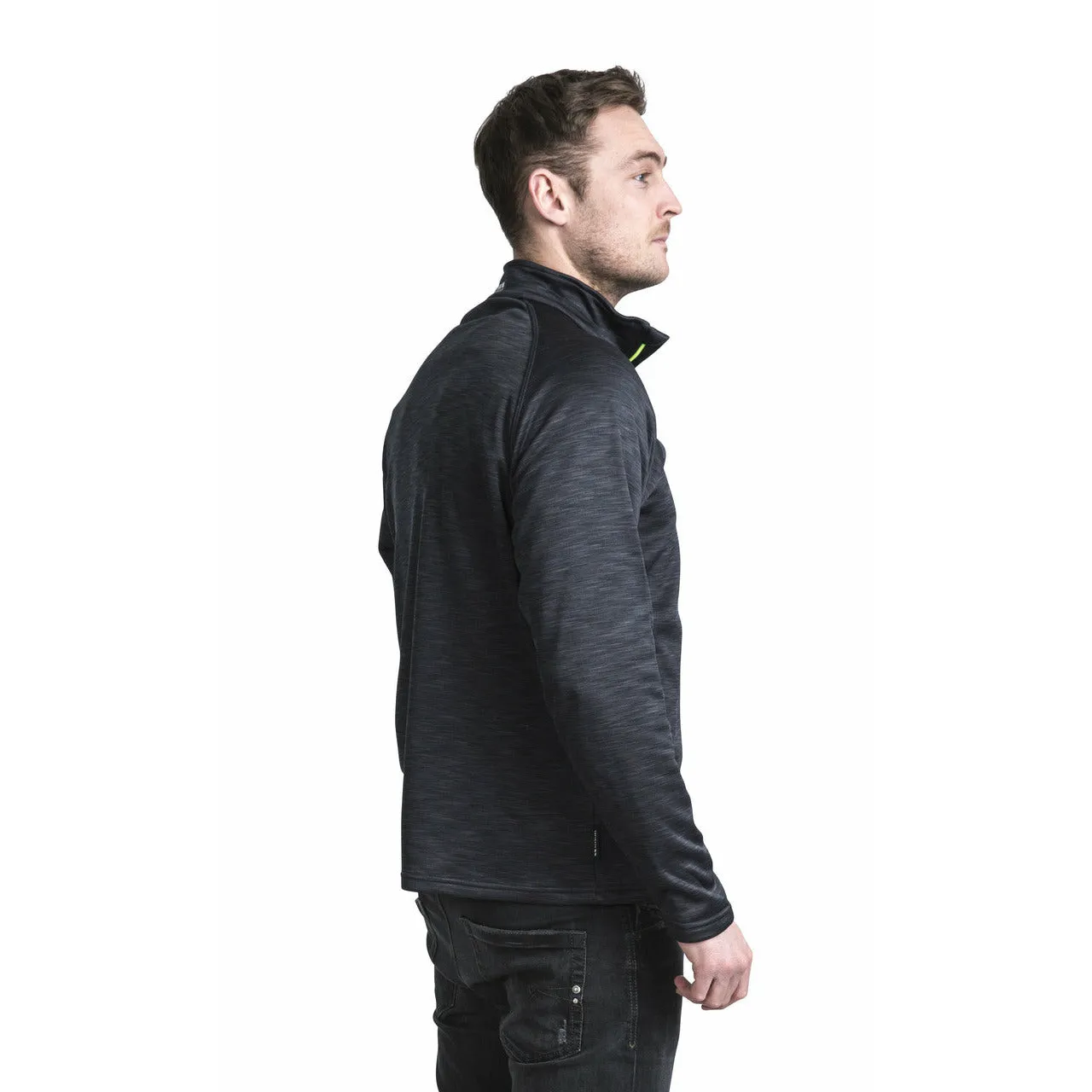 Collins Mens Half Zip Fleece Jumper in Black Marl