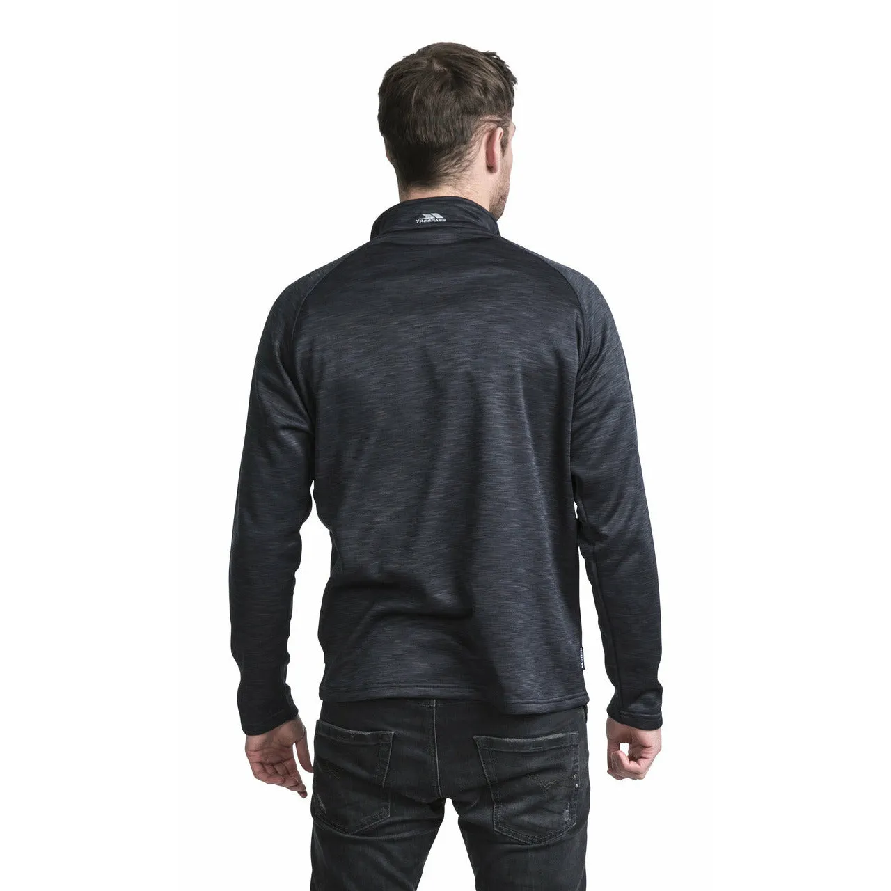 Collins Mens Half Zip Fleece Jumper in Black Marl