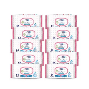 Cool & Cool 99.9 Percent Water Content Baby Wipes Pack of 10 - 640 Pieces