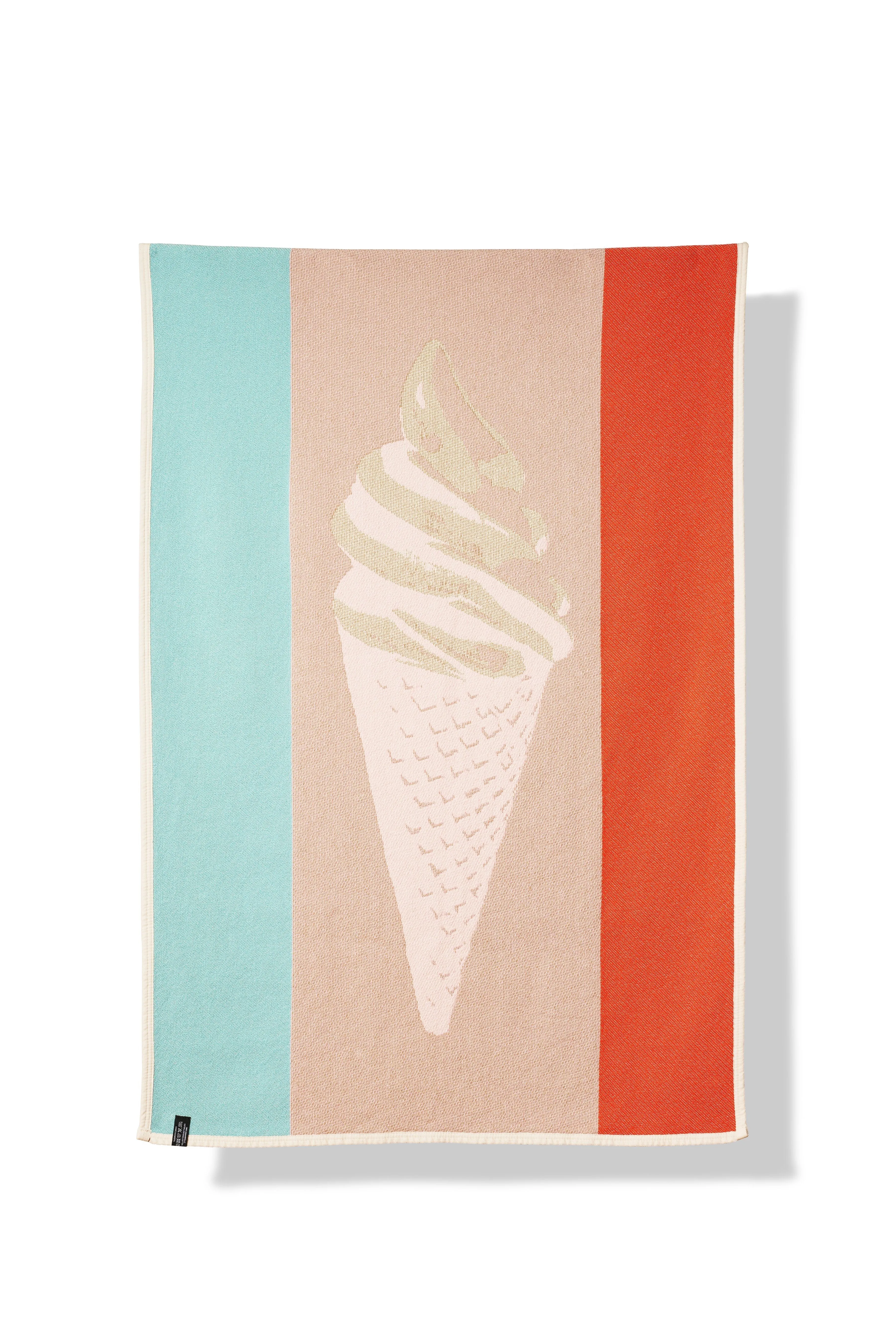 Cotton Beach Towel or Mini Blanket "Cornetto" by Michele Rondelli