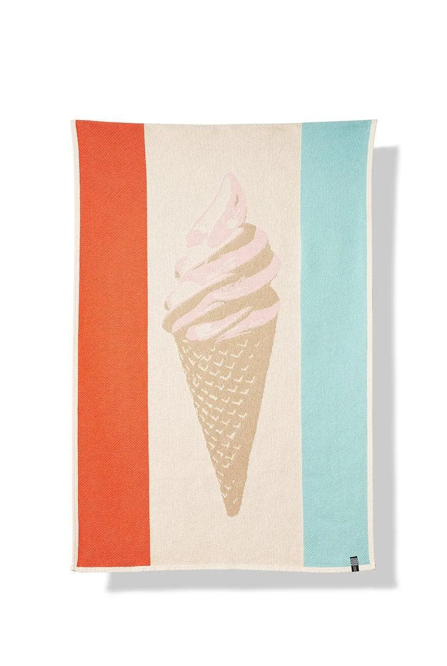 Cotton Beach Towel or Mini Blanket "Cornetto" by Michele Rondelli