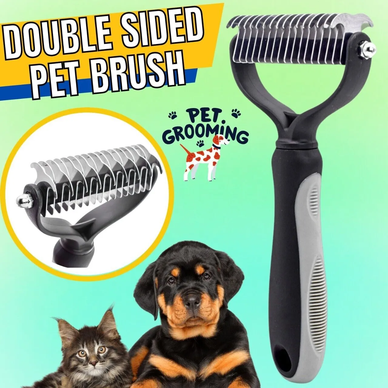 Double-Sided Pet Grooming Brush