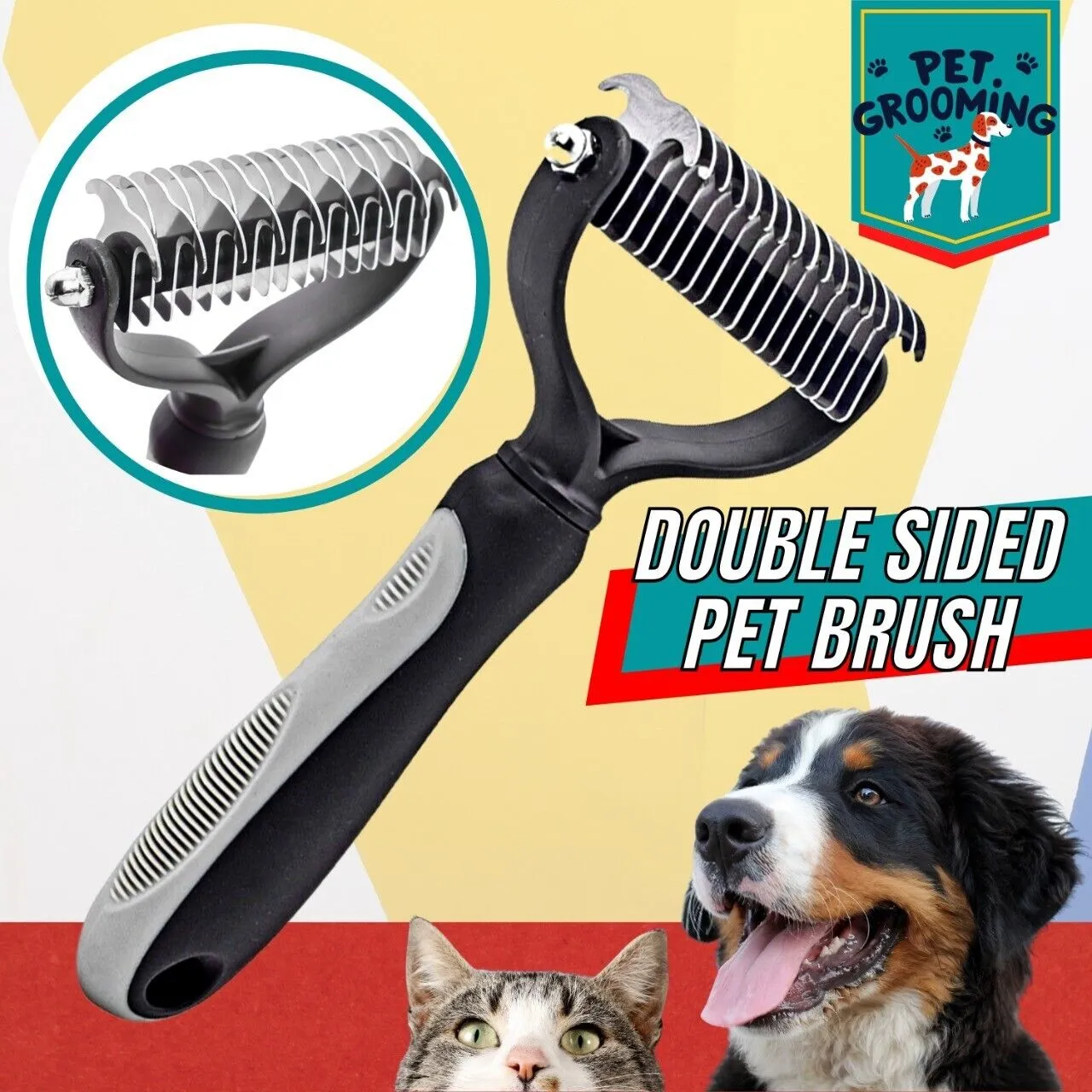 Double-Sided Pet Grooming Brush