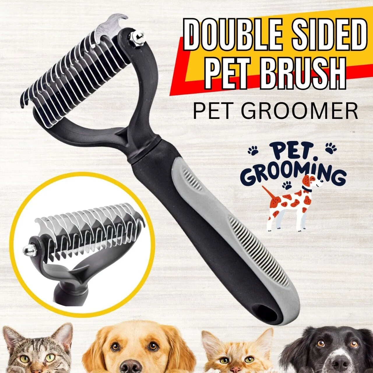 Double-Sided Pet Grooming Brush