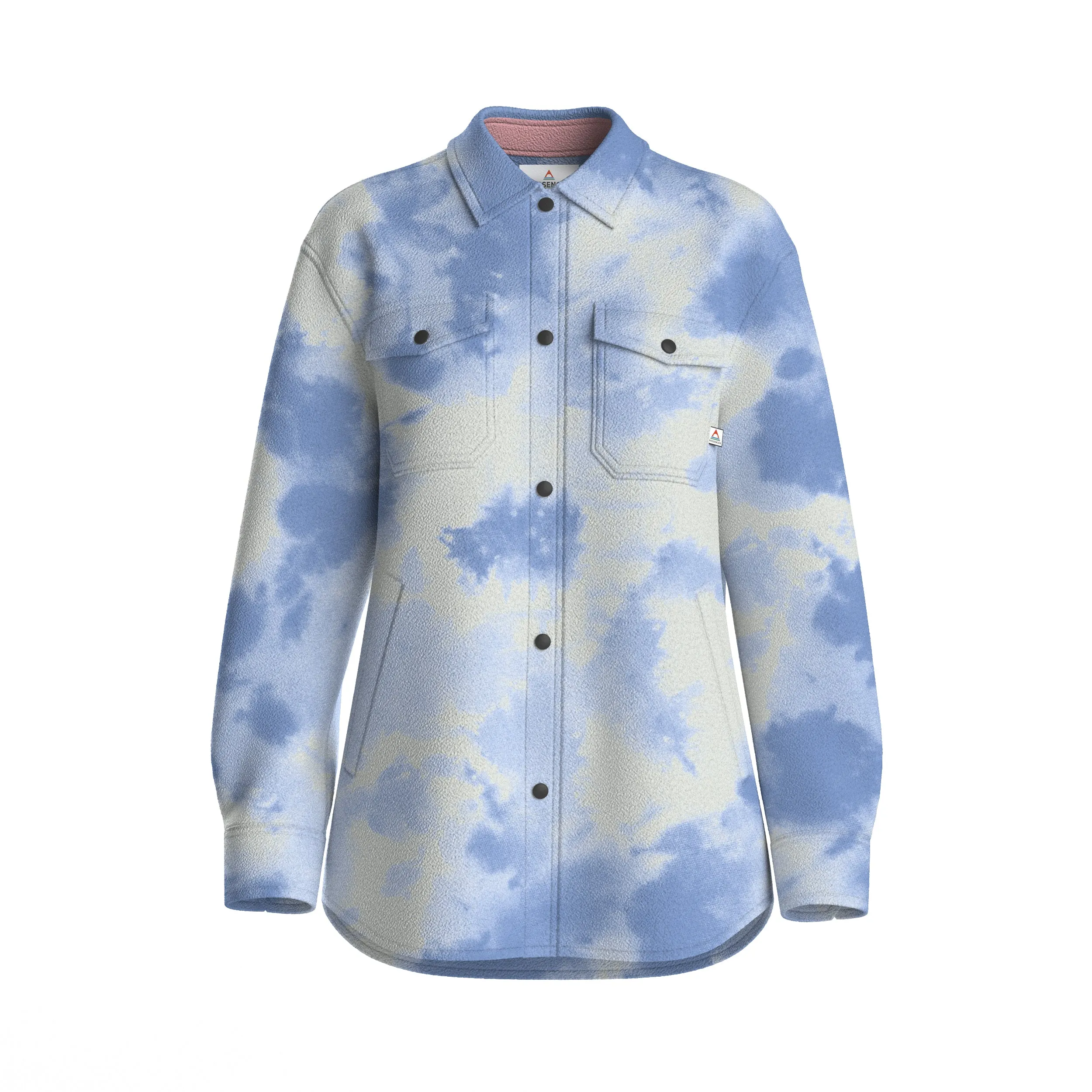 East Recycled Polar Fleece Shirt - Tie Dye Cornflower