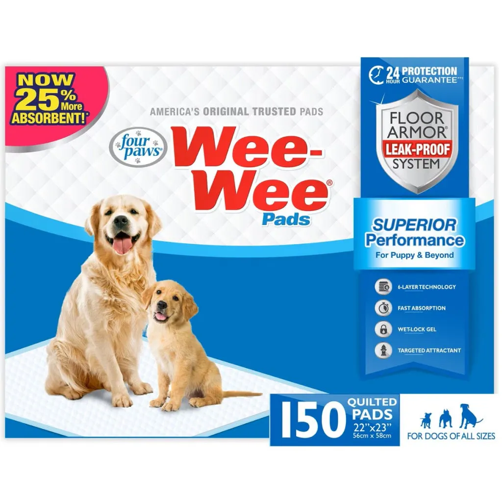 Four Paws Wee-Wee Superior Performance Standard Dog Pee Pads - 22"x23" inch