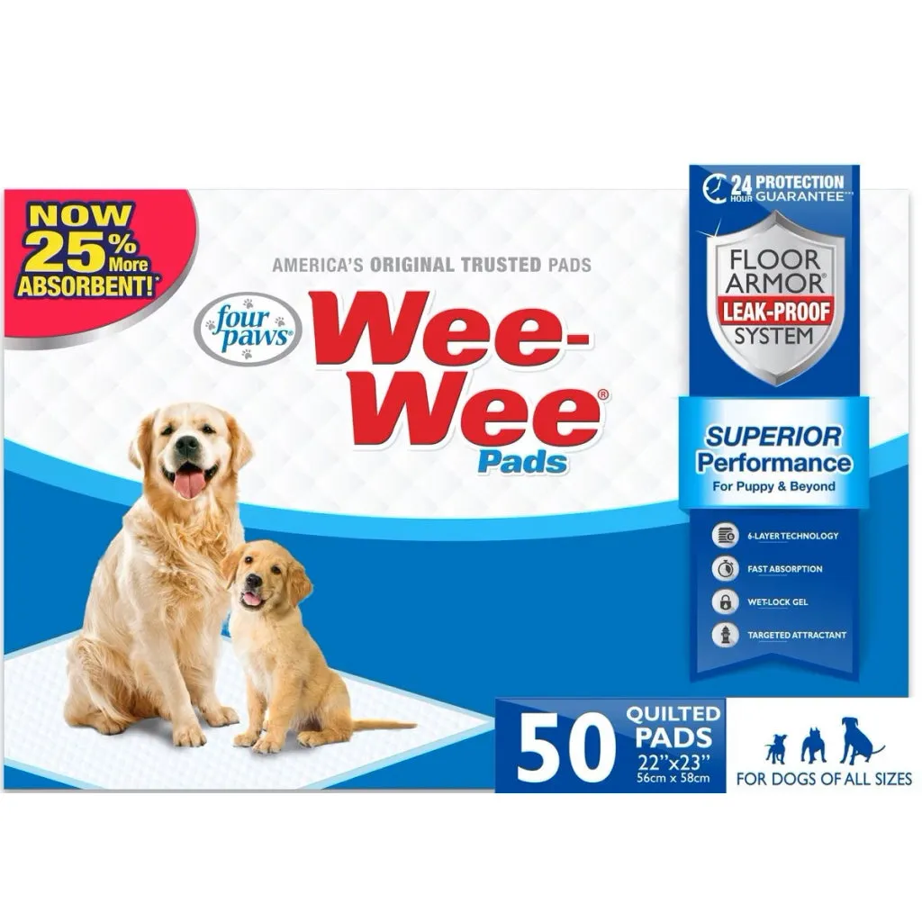 Four Paws Wee-Wee Superior Performance Standard Dog Pee Pads - 22"x23" inch