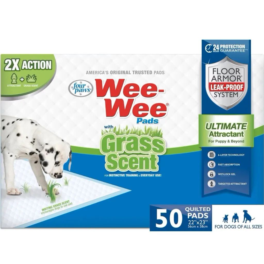 Four Paws Wee-Wee Ultimate Attractant Dog Pee Pads with Grass Scent - 22 x 23 inch