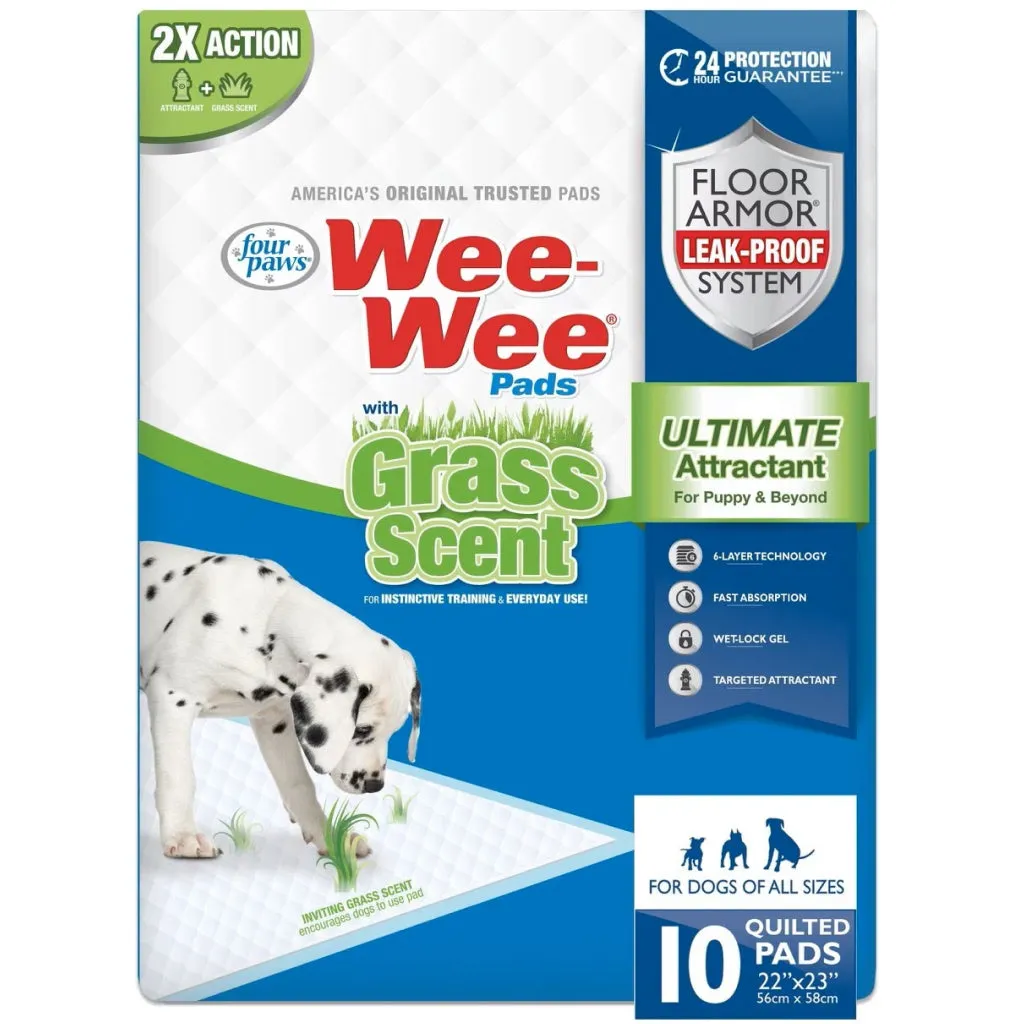 Four Paws Wee-Wee Ultimate Attractant Dog Pee Pads with Grass Scent - 22 x 23 inch