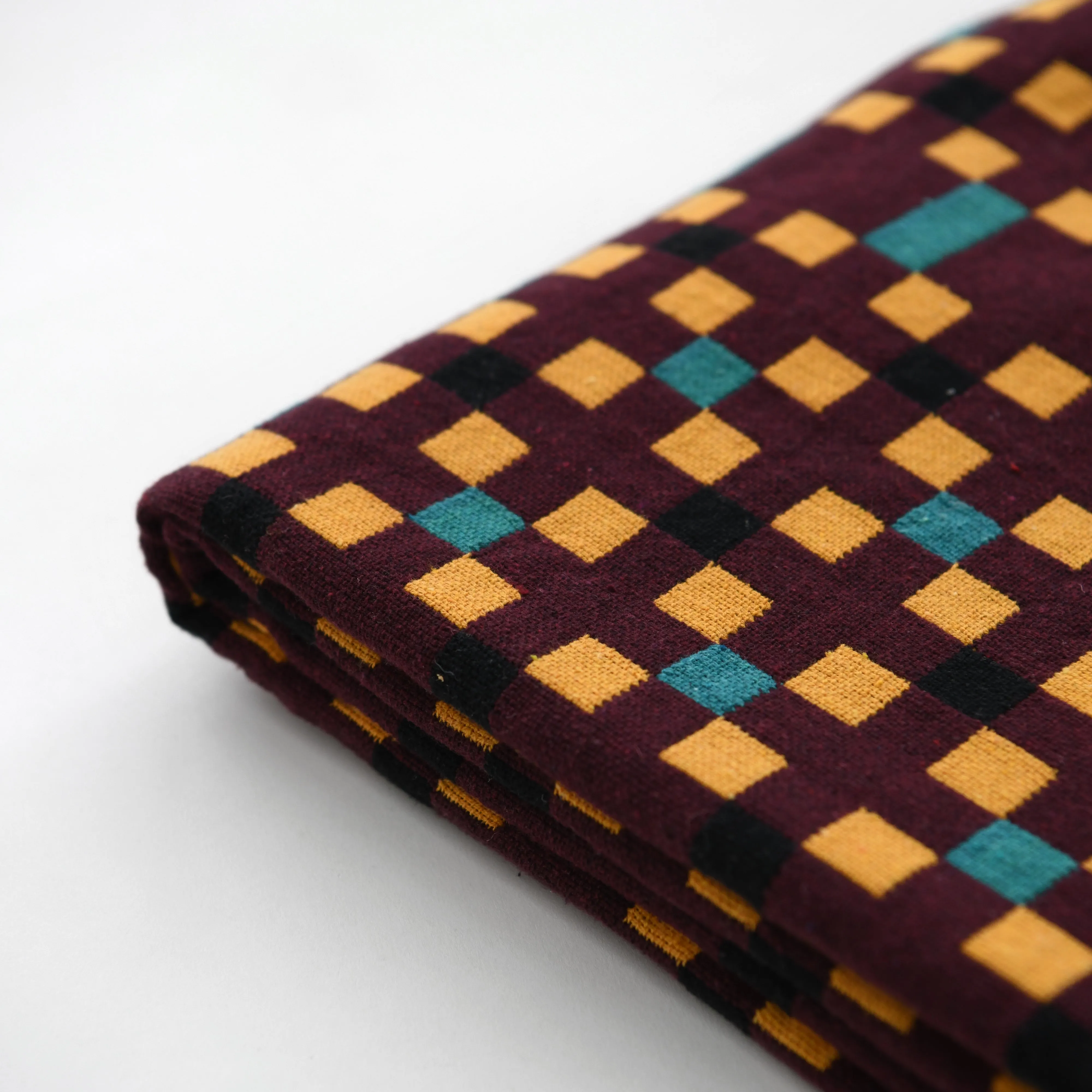 Gregory Parkinson Assamese Blanket : Berry Maize Turquoise