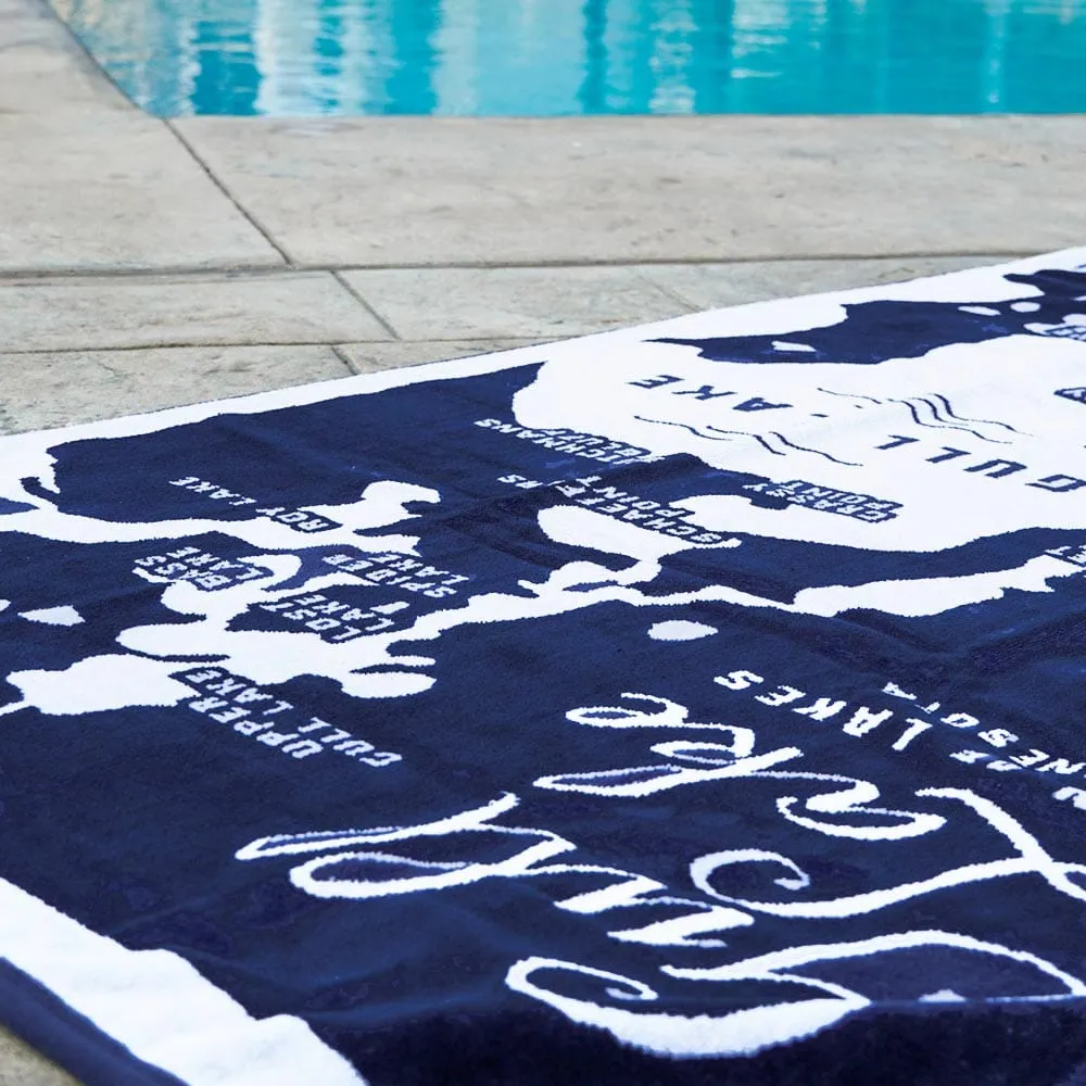 Gull Lake Map Towel