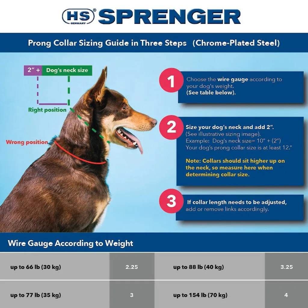 Herm Sprenger Ultra-Plus Prong Training Collar with Latch For Dog