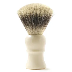 H.L. Thater for Fendrihan Fan-Shaped Best Badger Shaving Brush with Faux Ivory Handle, Size 4