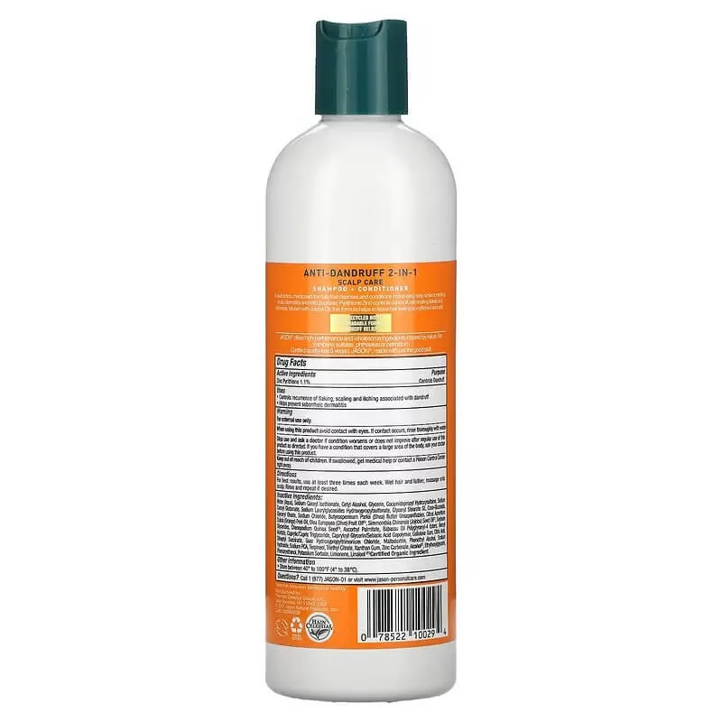 Jason Natural Anti-Dandruff Shampoo-Conditioner, 355 ml