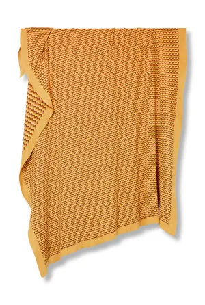 Knit Cotton Blanket "ZigZag Burnt Orange" by Michele Rondelli