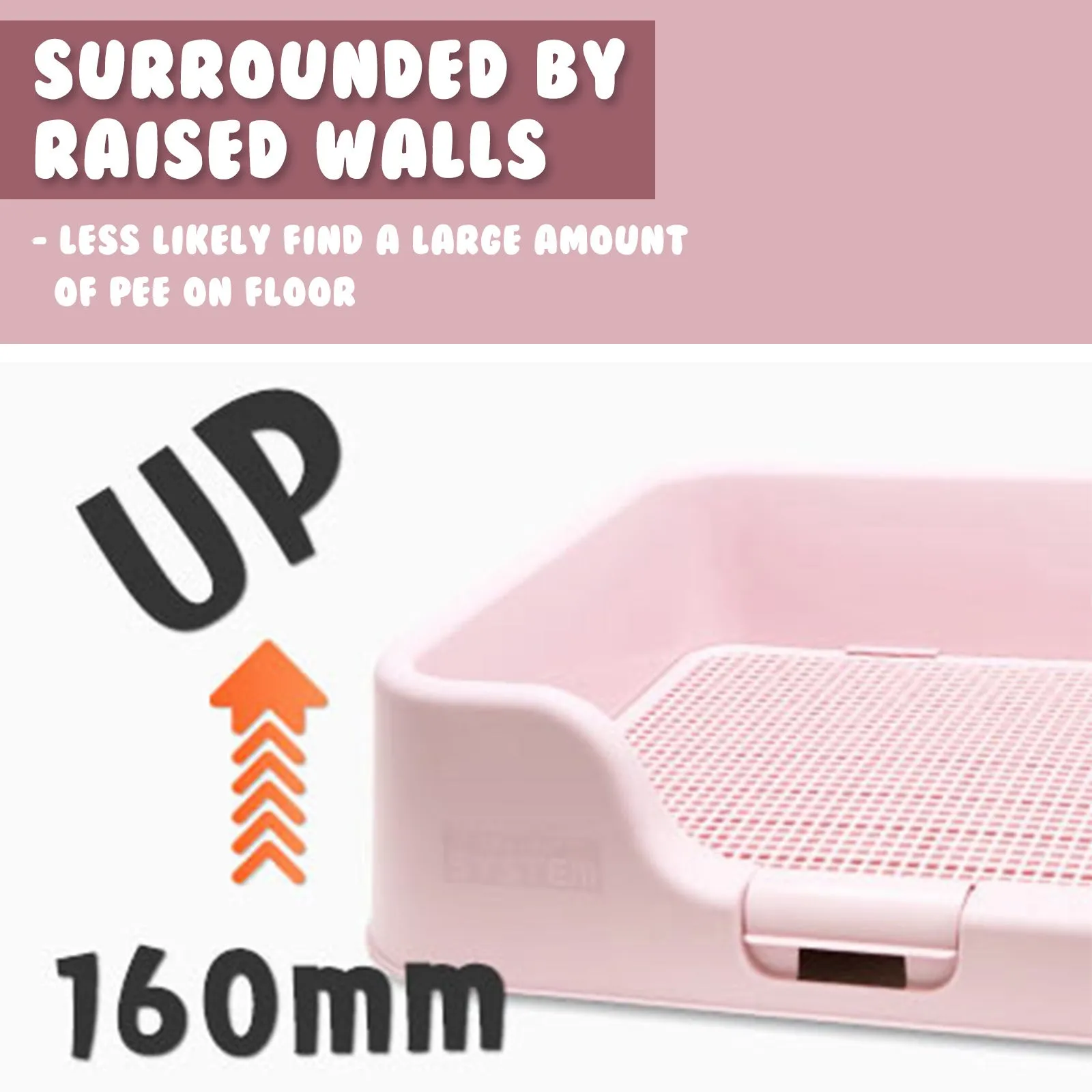 Leak-Proof Dog Potty Tray, Raised Walls, Anti-Slip - PS Korea