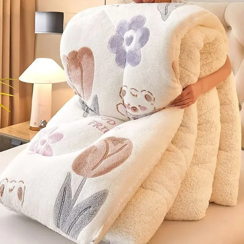 Luxurious Lamb Wool Duvet - Warm & Soft Quilt for All Seasons