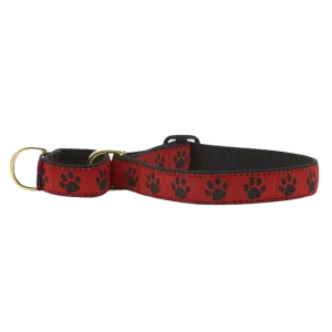 Martingale Collar | Red & Black Paw