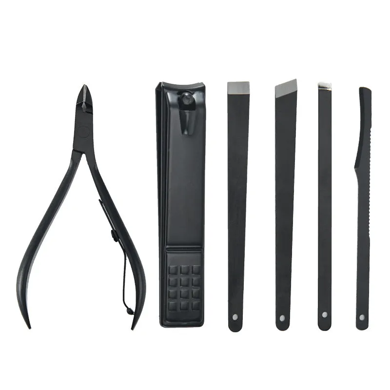 Nail Clippers 18-Piece Black Nail Clippers Set Manicure Nail Scissors Manicure Set Fixed Logo