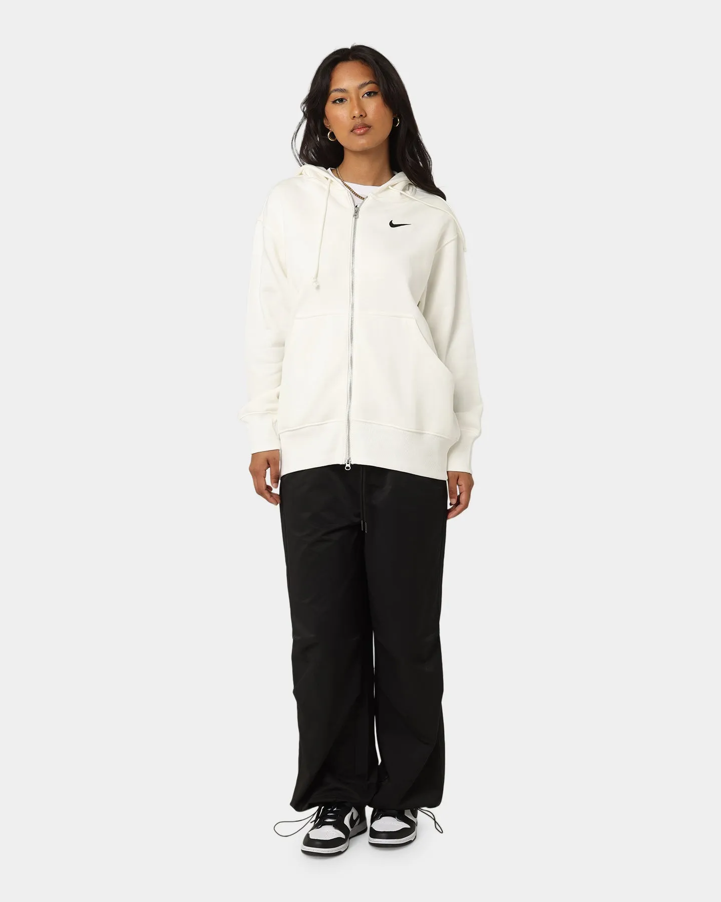 Nike Women's Nike Sportswear Style Fleece Full-Zip Oversized Hoodie Sail/Black