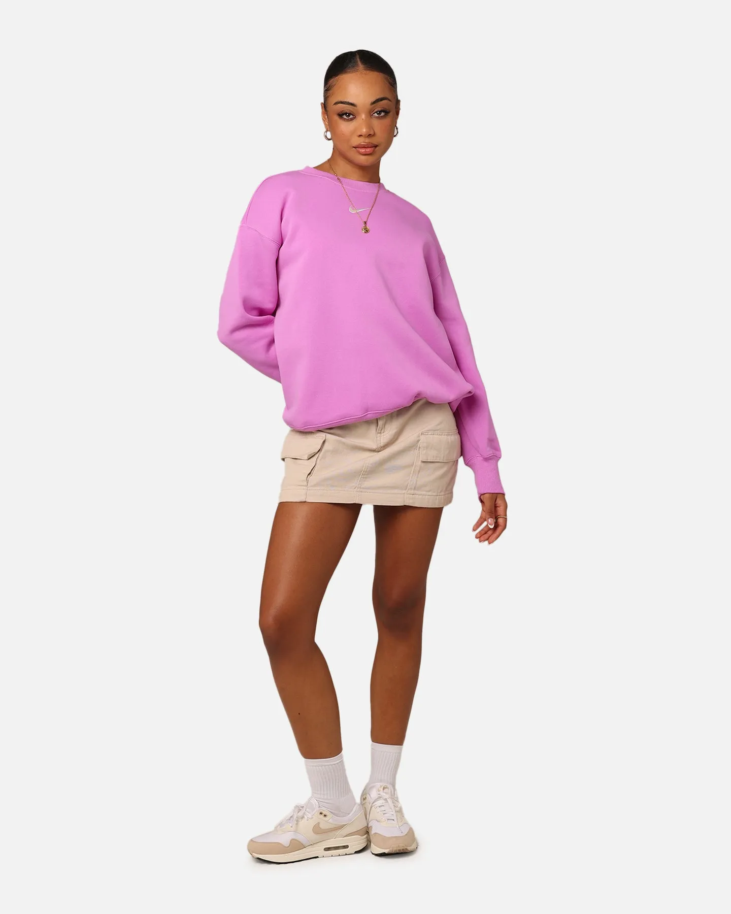 Nike Women's Phoenix Fleece Oversized Crewneck Rush Fuchsia/Sail