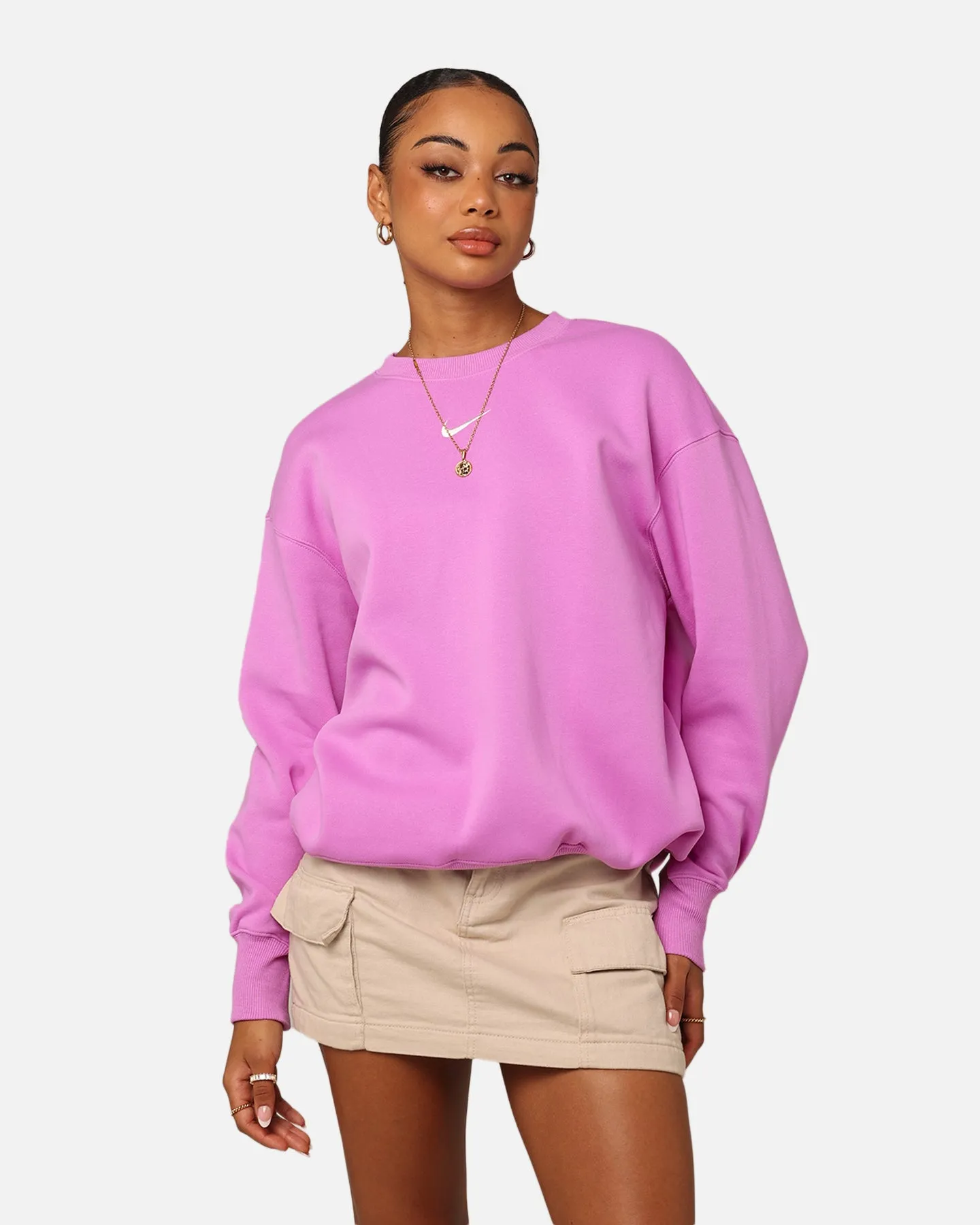 Nike Women's Phoenix Fleece Oversized Crewneck Rush Fuchsia/Sail