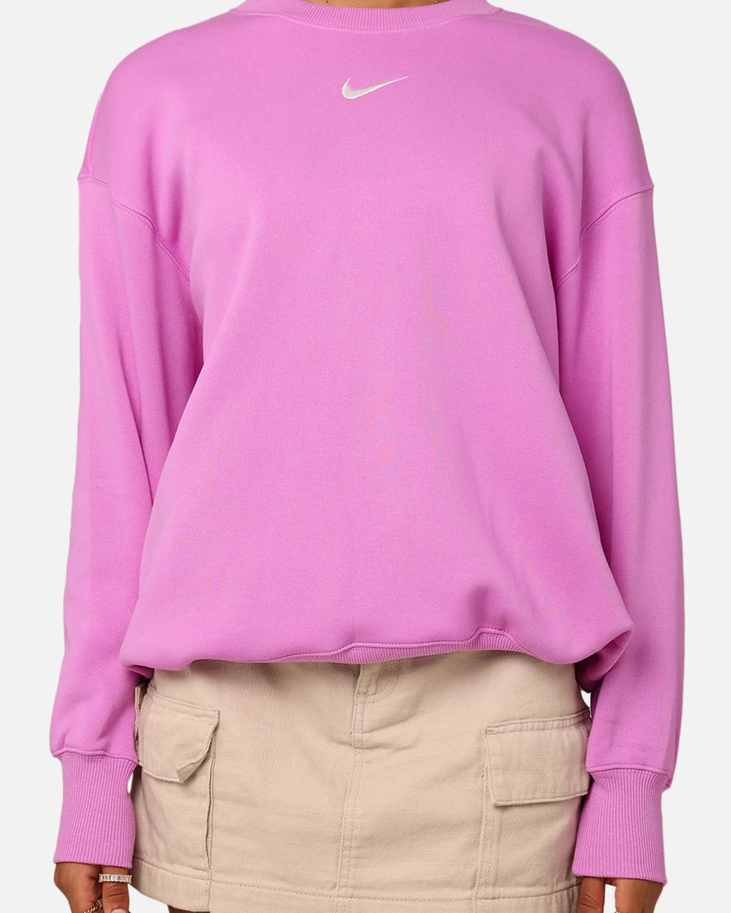 Nike Women's Phoenix Fleece Oversized Crewneck Rush Fuchsia/Sail