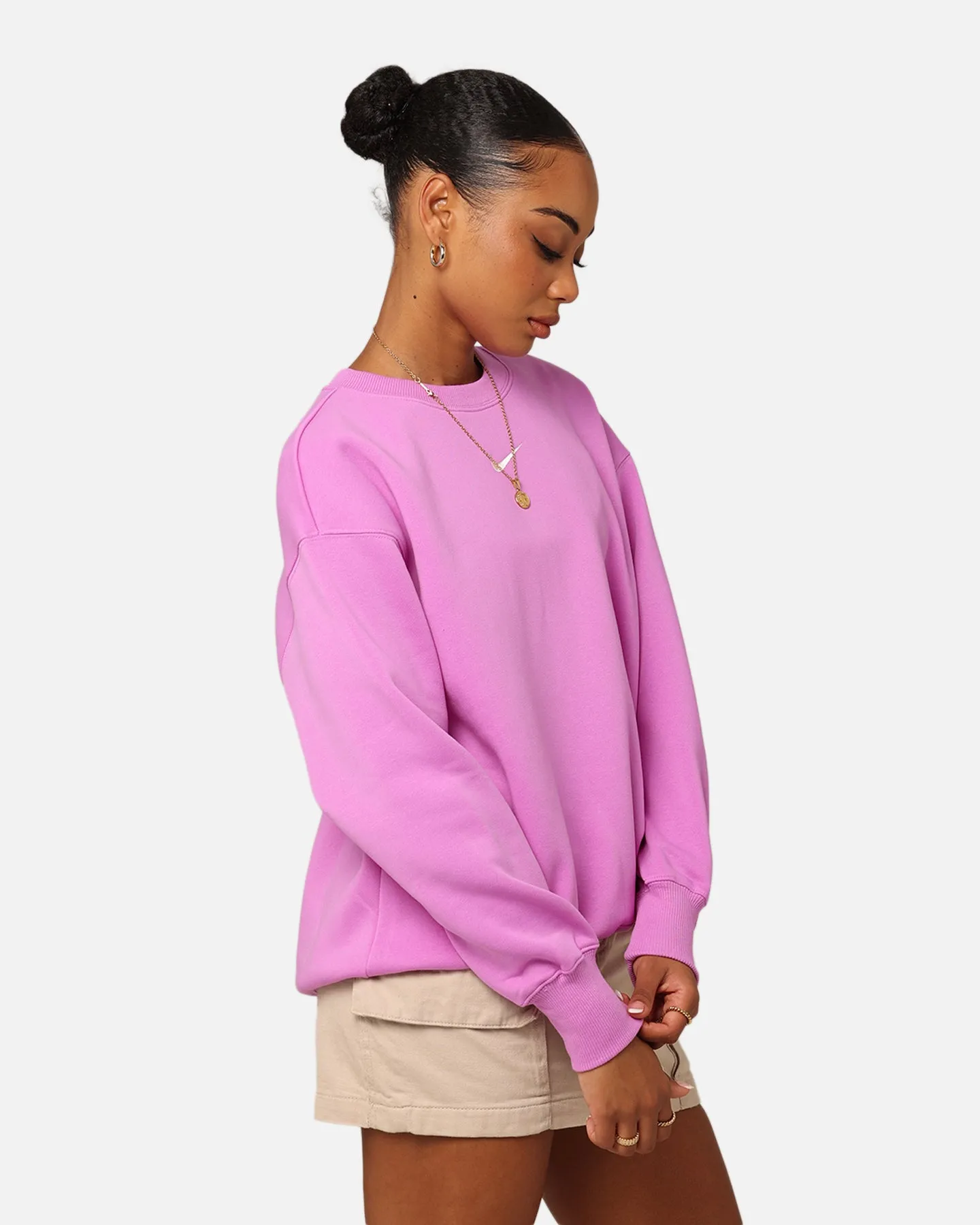 Nike Women's Phoenix Fleece Oversized Crewneck Rush Fuchsia/Sail