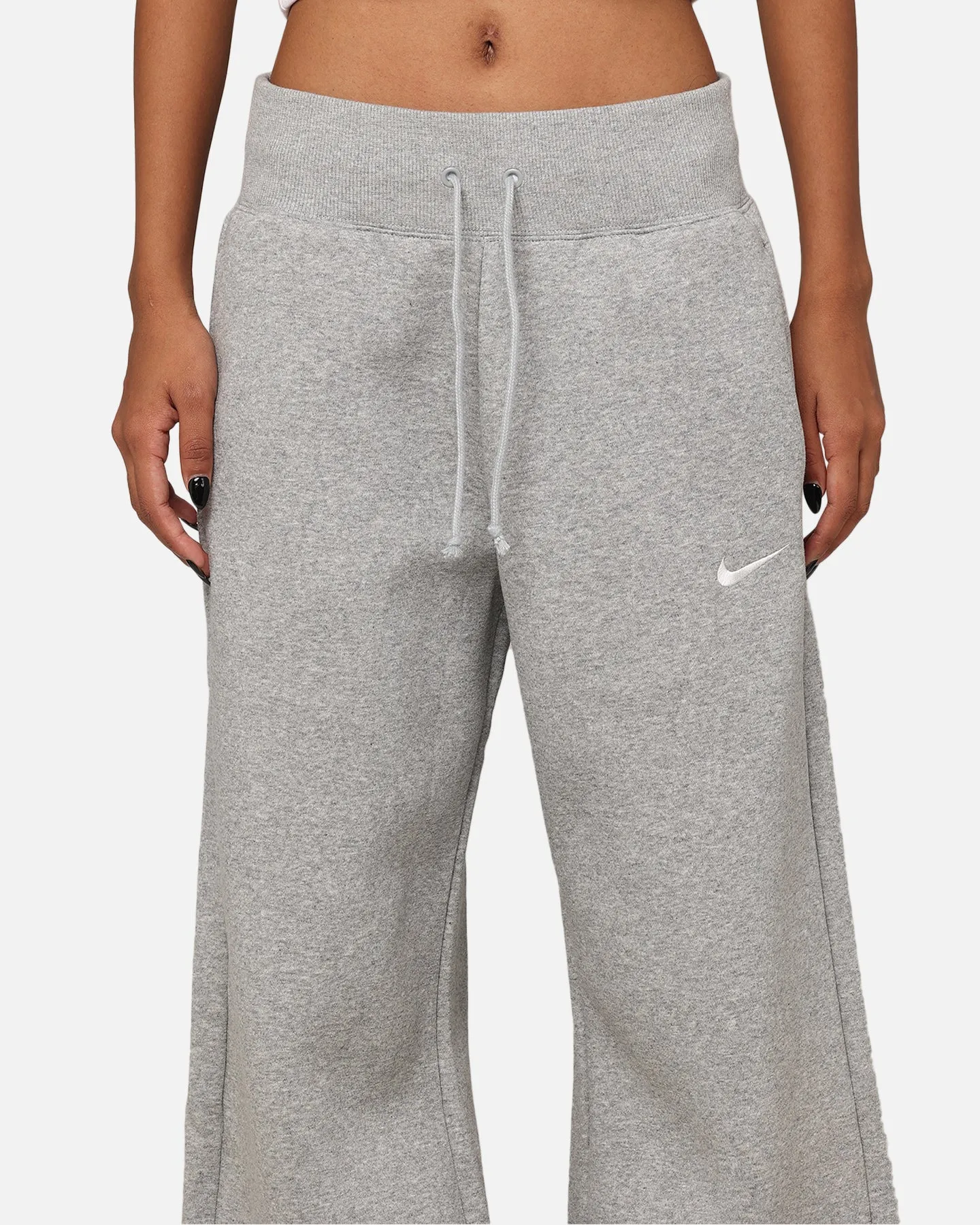 Nike Women's Sportswear Pheonix Fleece High Waisted Wide Leg Sweat Pants Dark Grey Heather