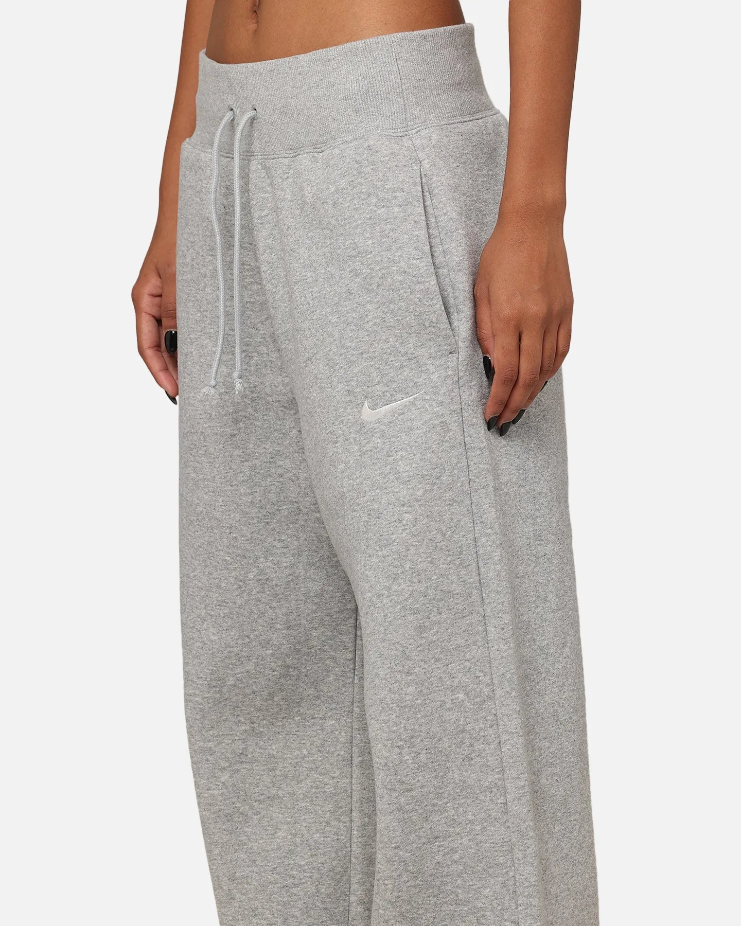 Nike Women's Sportswear Pheonix Fleece High Waisted Wide Leg Sweat Pants Dark Grey Heather