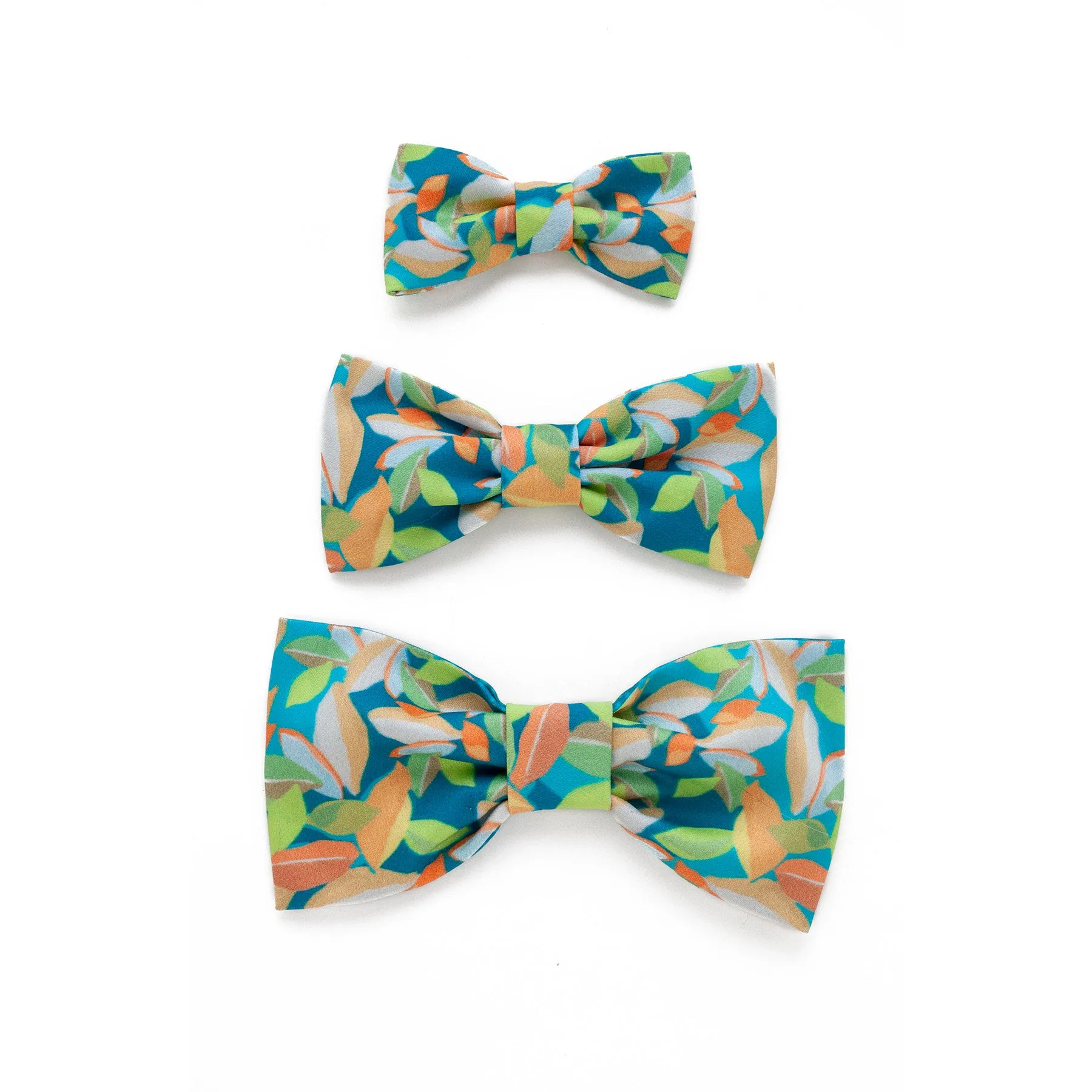 Organic Cotton Bow Tie with Leaves Print