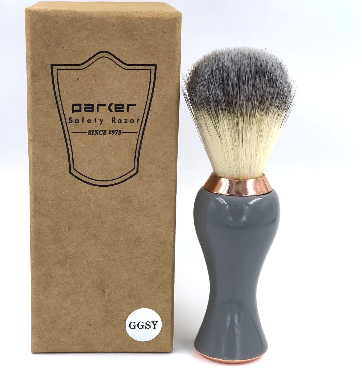 Parker Grey & Rose Gold Synthetic Bristle Shaving Brush