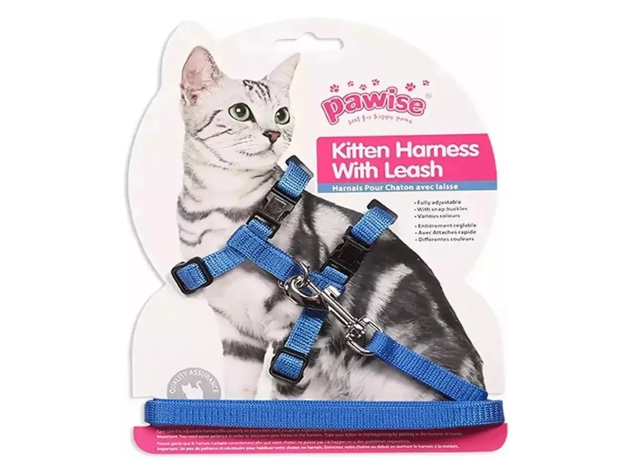 PAWISE Kitten Harness (19-32/27-47cm) W/1.2 Leash- M