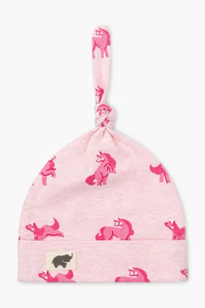 SALE - Top Knot Cap_Pink Unicorns