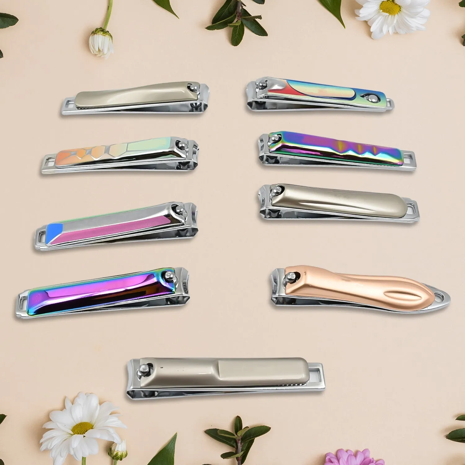 Stainless Steel Folding Portable Large Nail Clippers with Nail File (1 Pc / Mix Design)