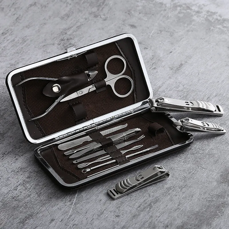 Stainless Steel Nail Clippers Set 12 Pieces Nail Scissor Set Manicure Manicure Implement Nail Clippers