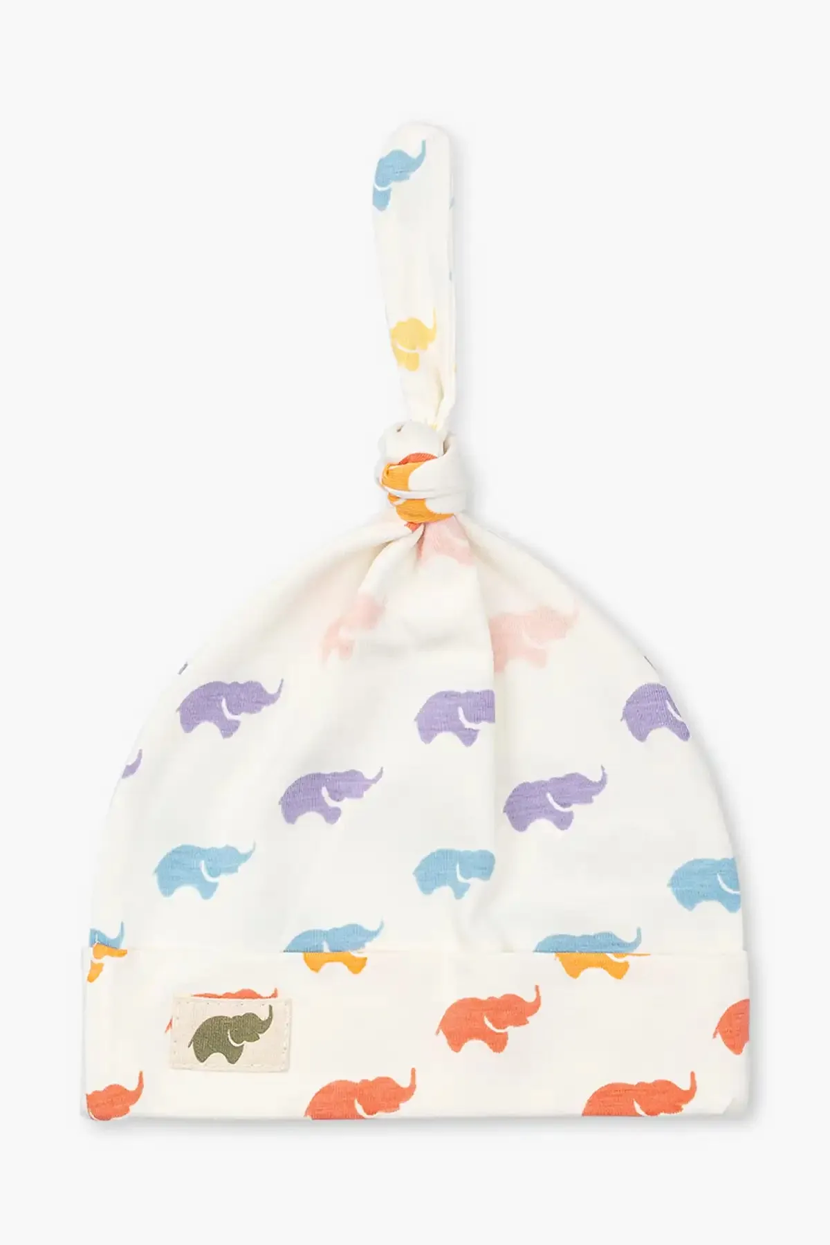 Top Knot Cap_Rainbow Ombre Elephant