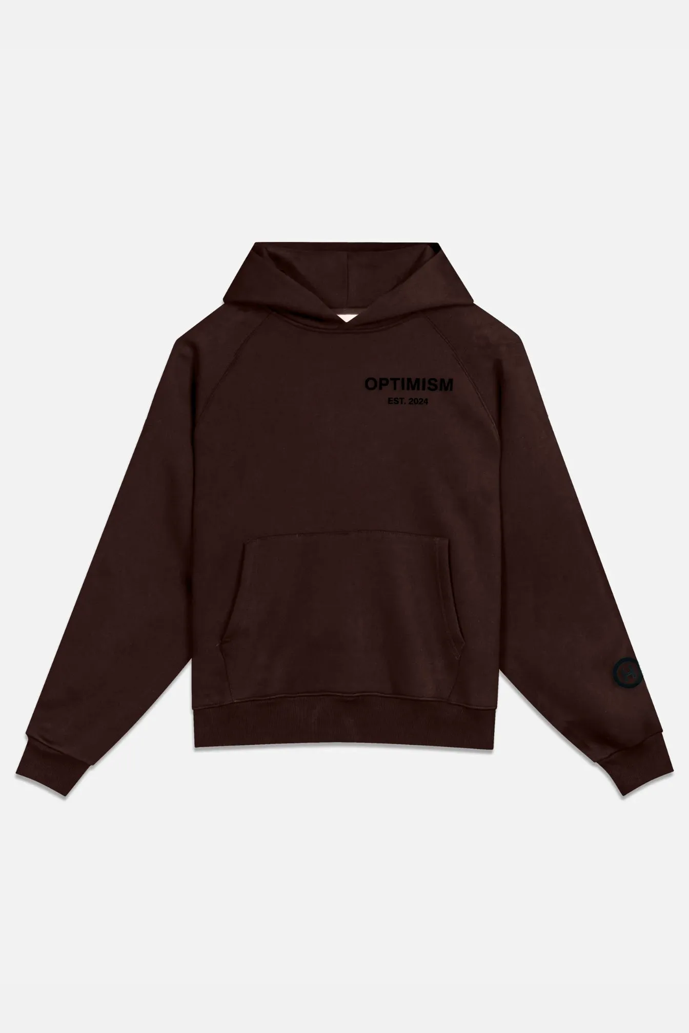 Unisex Premium Fleece- Hoodie Oversized (Brown) Optimism