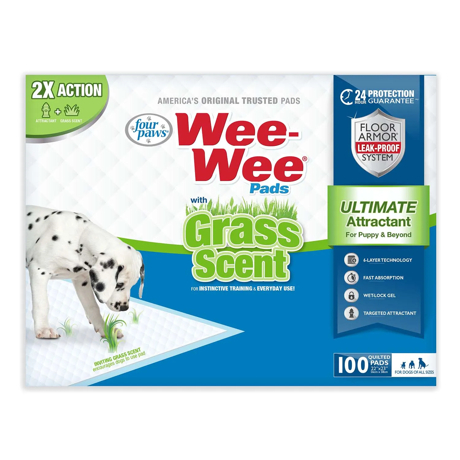 Wee-Wee Ultimate Attractant Dog Pee Pads with Grass Scent